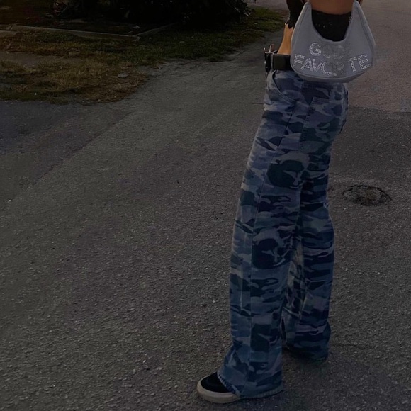 Vintage blue camo baggy jeans - Picture 2 of 5